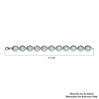 Premium Ethiopian Welo Opal Filigree Bracelet in Platinum Over Sterling Silver,Filigree Bracelet,Opal Bracelet, Silver Bracelet For Women (6.50 In) 8.65 ctw