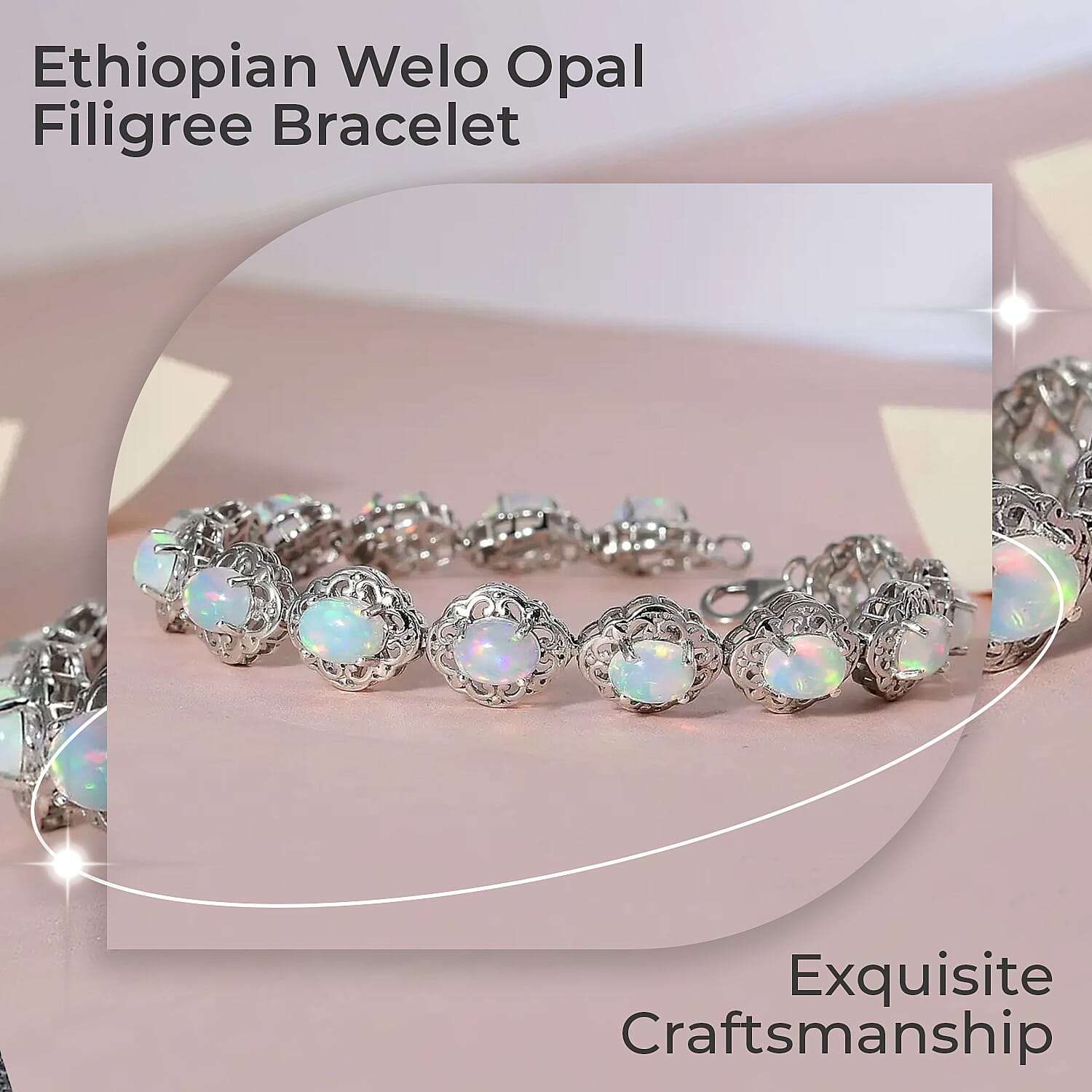 Buy Premium Ethiopian Welo Opal 11.00 ctw Filigree Bracelet in Platinum Over Sterling Silver Filigree Bracelet Opal Bracelet Silver Bracelet For Women 8.00 In at ShopLC