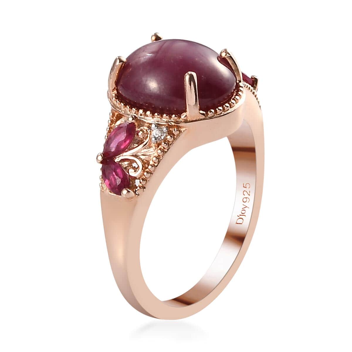 Indian Star Ruby and Multi Gemstone Ring in Vermeil Rose Gold Over Sterling Silver (Size 7.0) 7.25 ctw image number 2