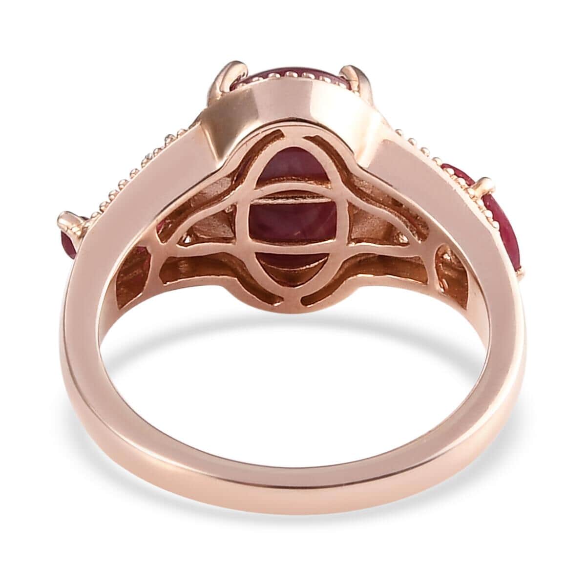 Indian Star Ruby and Multi Gemstone Ring in Vermeil Rose Gold Over Sterling Silver (Size 7.0) 7.25 ctw image number 3