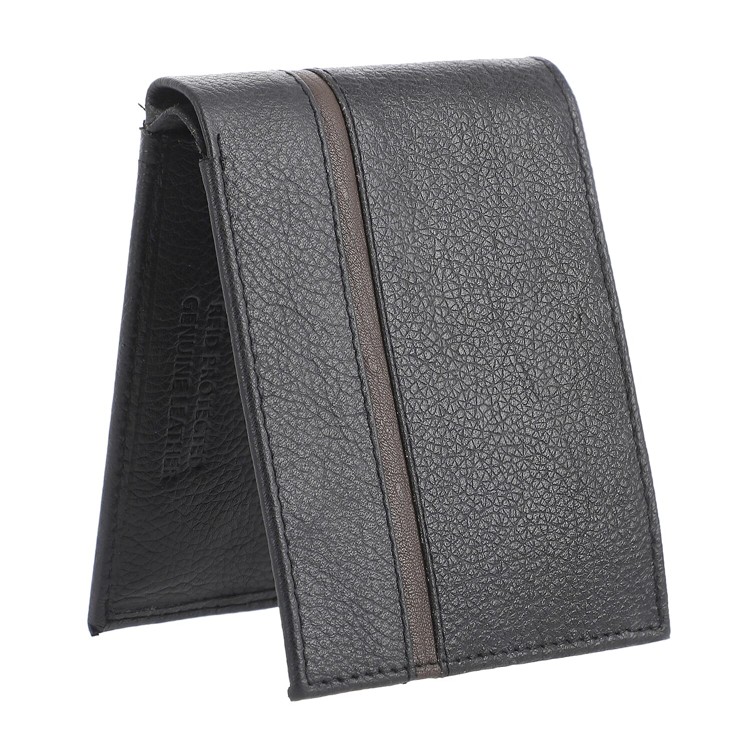 Union Code Black Genuine Leather Bi Fold Men's RFID Wallet