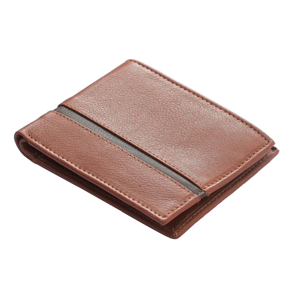 Father's Day Special Union Code Light Cognac Genuine Leather RFID Protected Slim Minimalist Bifold Men's Wallet image number 0