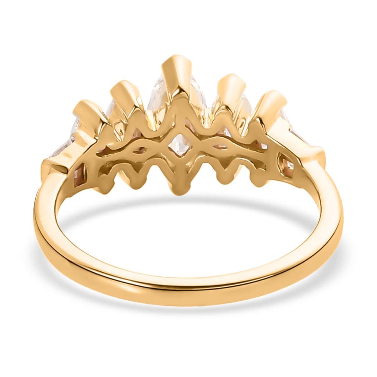 LUXORO 10K Yellow Gold Moissanite VS EF Bridal Ring (Size 7.0) 2.80 Grams 1.40 ctw image number 4