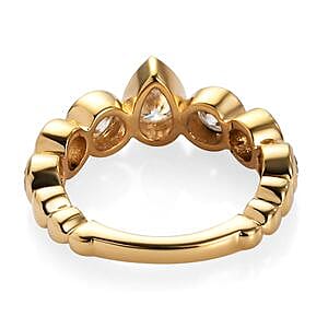 Moissanite 1.42 ctw Band Ring in Vermeil Yellow Gold Over Sterling Silver (Size 5.5)