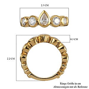 Moissanite 1.42 ctw Band Ring in Vermeil Yellow Gold Over Sterling Silver (Size 5.5)