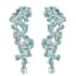 SUMMER DEALS Madagascar Paraiba Apatite and Natural White Zircon Floral Statement Earrings in Platinum Over Sterling Silver 8.10 ctw image number 0