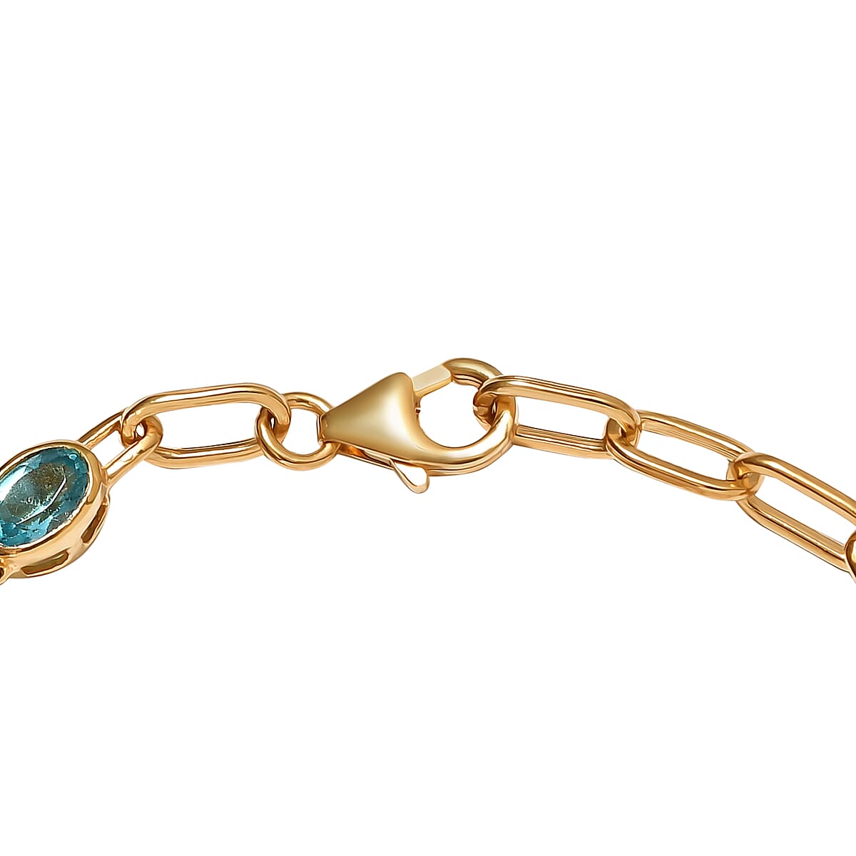 Madagascar Paraiba Apatite Station Bracelet in Vermeil Yellow Gold Over Sterling Silver (7.25 In) 2.75 ctw image number 3