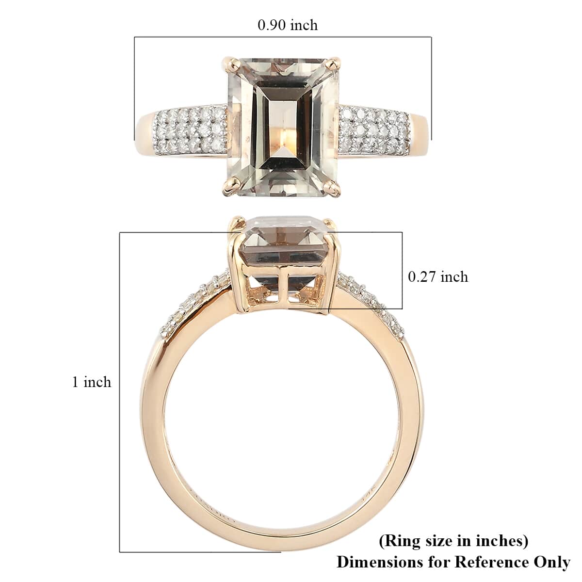 LUXORO 14K Yellow Gold AAA Turkizite, Diamond (G-H, I3) (0.20 cts) Ring (3.75 g) 4.35 ctw image number 5
