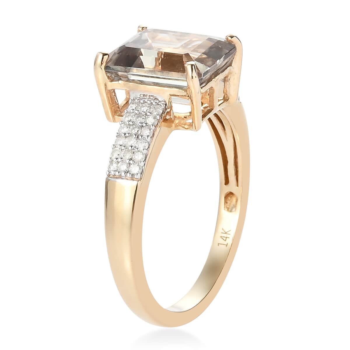 One Of A Kind Luxoro 14K Yellow Gold AAA Turkizite and G-H I3 Diamond Ring (Size 9.0) 3.75 Grams 4.35 ctw image number 3