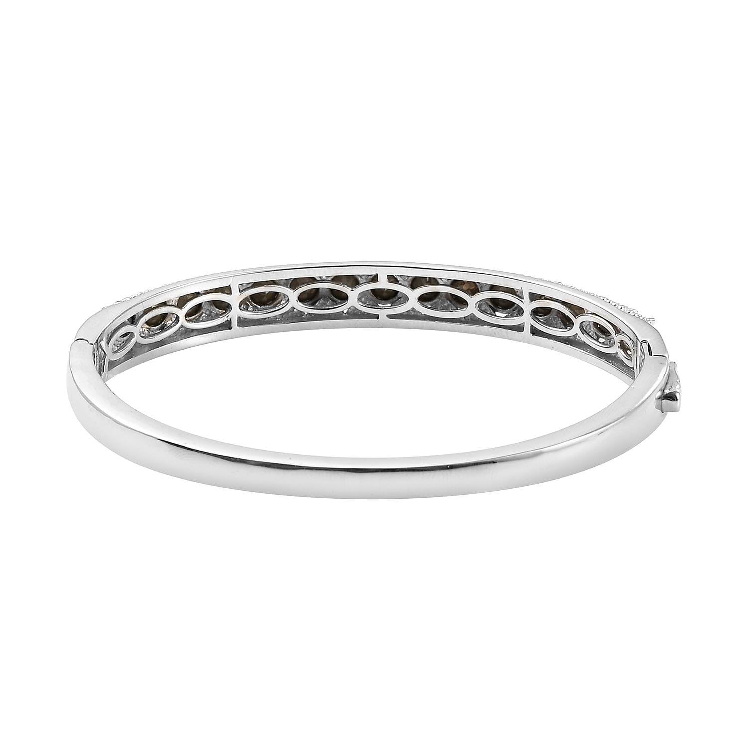 Karis Multi Color Crystal Bangle Bracelet in Platinum Bond (7.25 In)