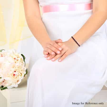 KARIS Siam Color Crystal Bangle Bracelet in Platinum Bond (7.25 In) image number 2