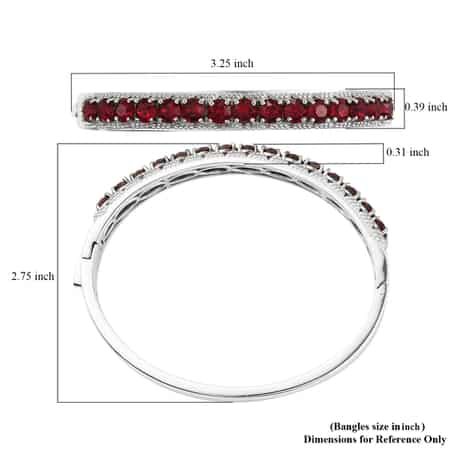 KARIS Siam Color Crystal Bangle Bracelet in Platinum Bond (7.25 In) image number 5