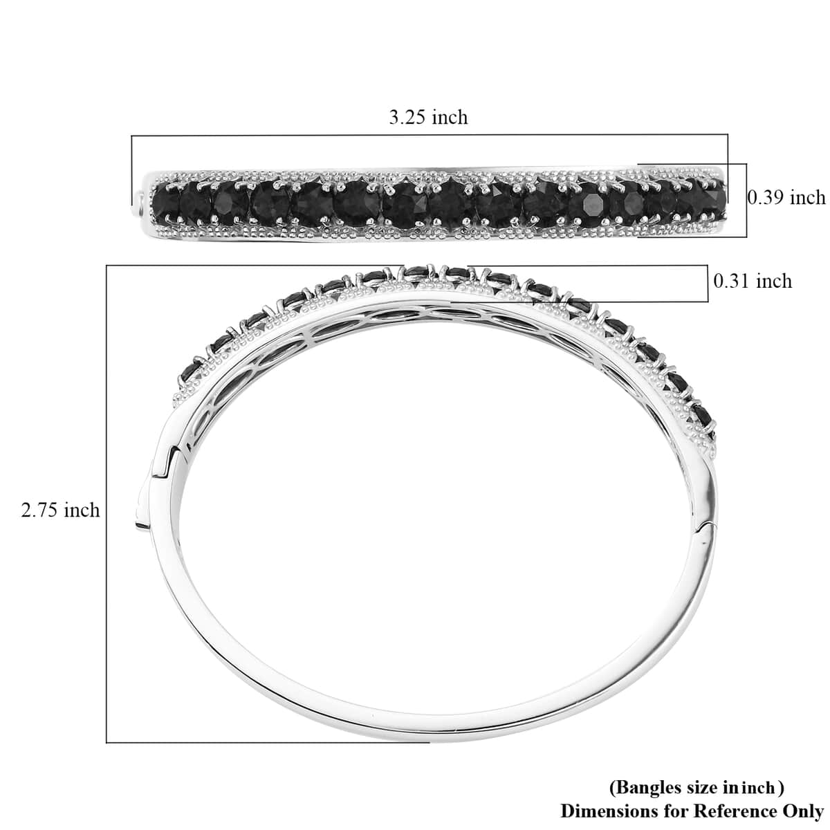 KARIS Siam Color Crystal Bangle Bracelet in Platinum Bond (7.25 In) image number 5