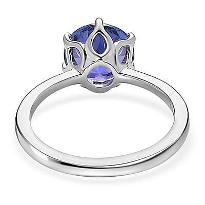 Rhapsody 950 Platinum AAAA Portuguese Cut 161 Facet Tanzanite Solitaire Ring (Size 10.0) 2.40 ctw