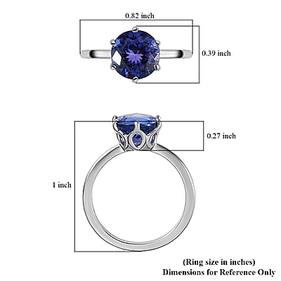 Rhapsody 950 Platinum AAAA Portuguese Cut 161 Facet Tanzanite Solitaire Ring (Size 10.0) 2.40 ctw