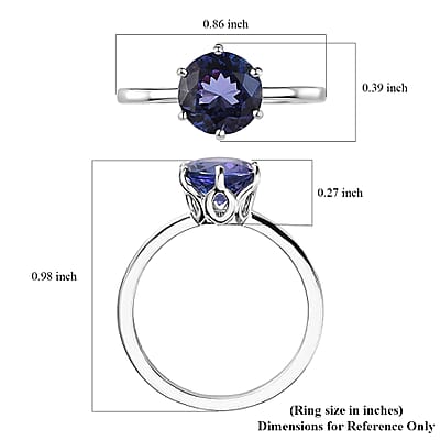 Rhapsody 950 Platinum AAAA Portuguese Cut 161 Facet Tanzanite Solitaire Ring (Size 7.0) 2.40 ctw