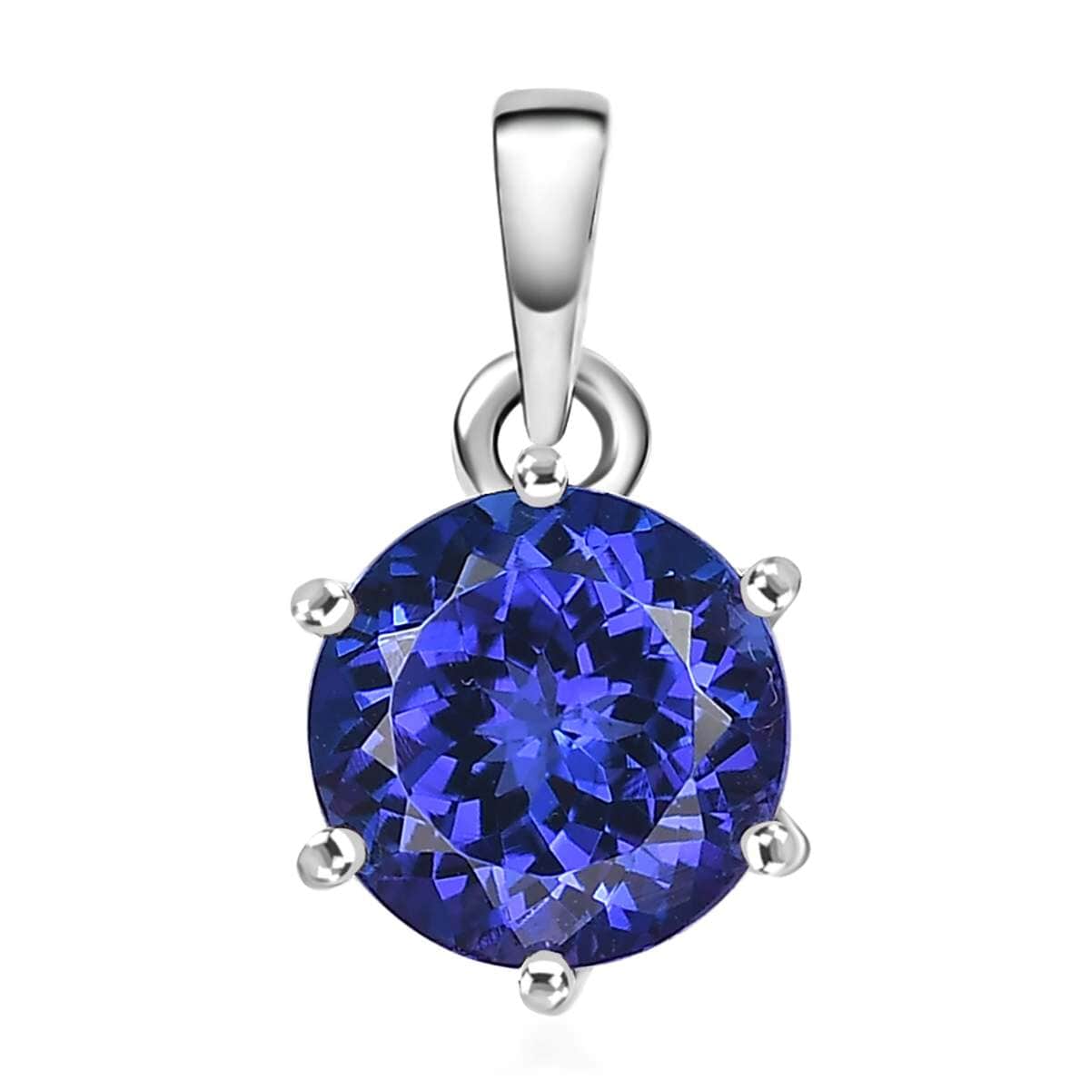 Rhapsody 950 Platinum AAAA Portuguese Cut 161 facet Tanzanite 3.35 ctw Solitaire Pendant image number 0