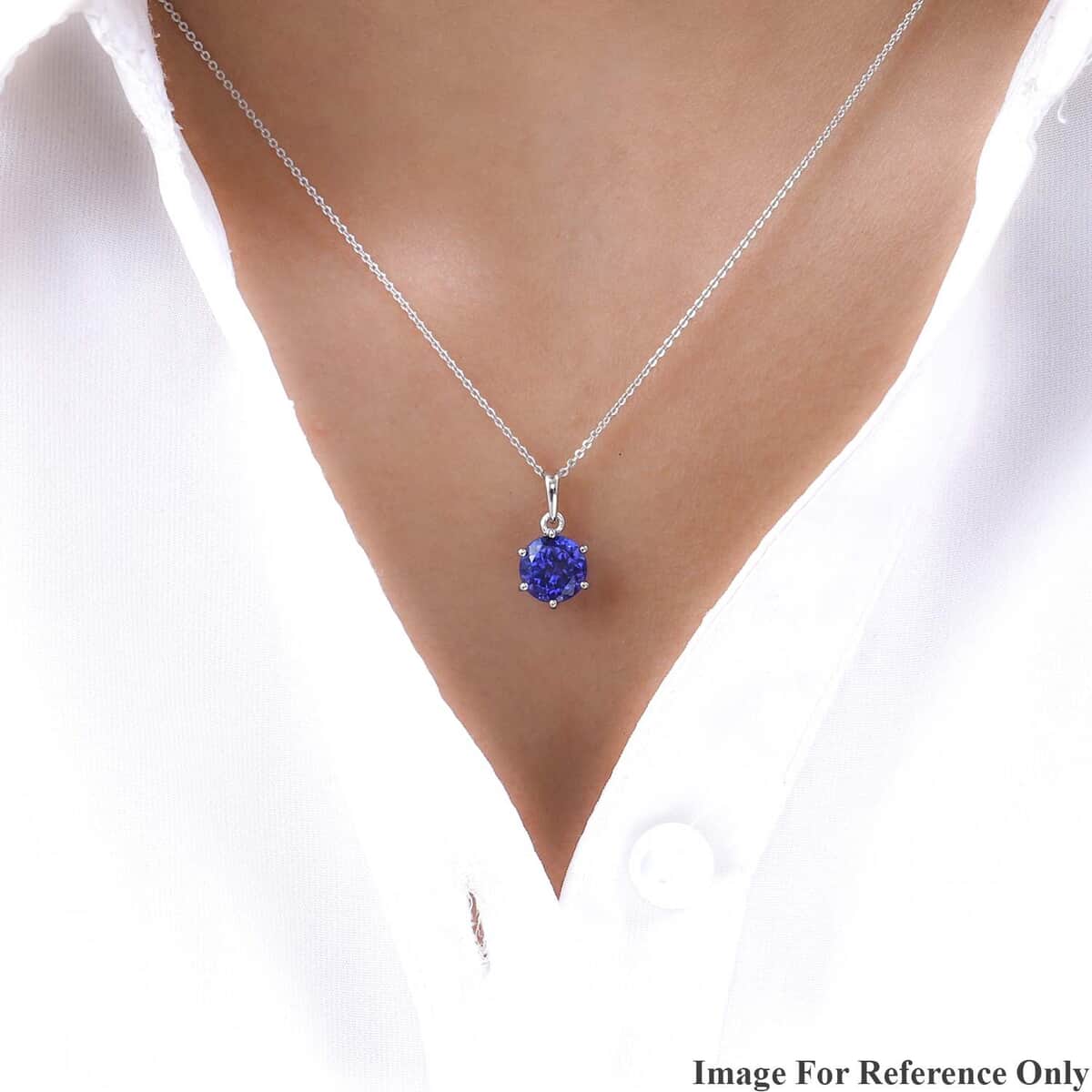 Rhapsody 950 Platinum AAAA Portuguese Cut 161 facet Tanzanite 3.35 ctw Solitaire Pendant image number 2