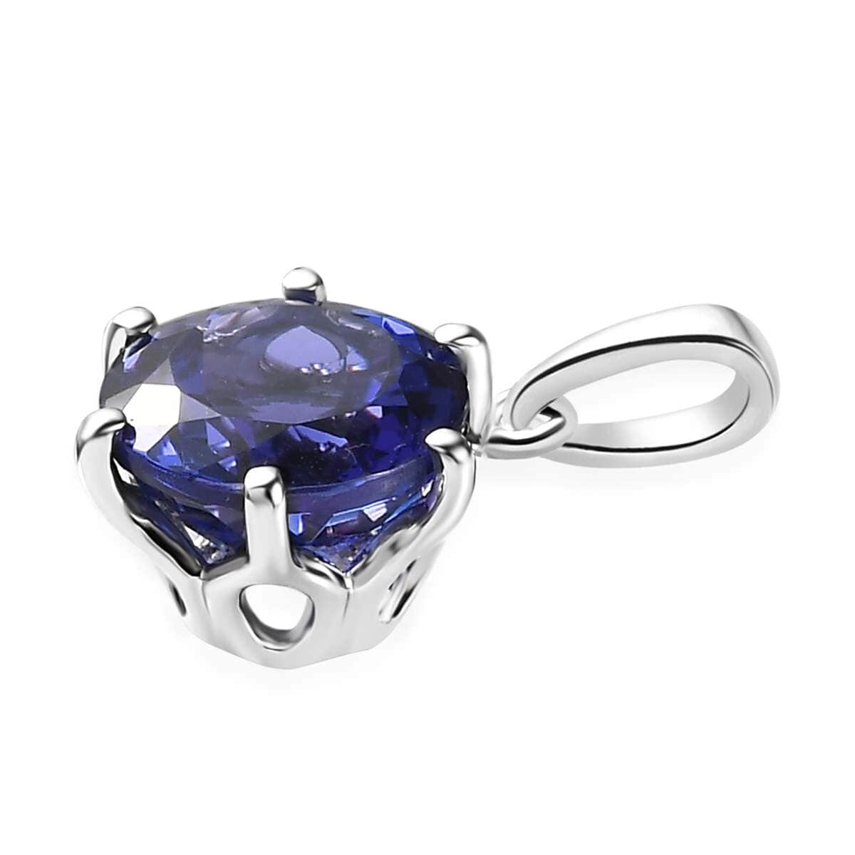 Rhapsody 950 Platinum AAAA Portuguese Cut 161 facet Tanzanite 3.35 ctw Solitaire Pendant image number 3