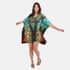 Tamsy Turquoise Snake Screen Printed Short Kaftan - One Size Fits Most image number 0
