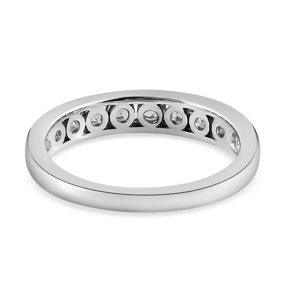 Premium Natural Tsavorite Garnet Half Eternity Band Ring in Platinum Over Sterling Silver (Size 7.0) 0.65 ctw image number 4