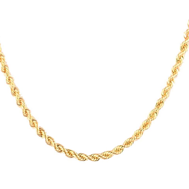 New York Closeout Italian 10K Yellow Gold 4mm Rope Necklace 26 Inches 8.5 Grams