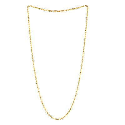New York Closeout Italian 10K Yellow Gold 4mm Rope Necklace 26 Inches 8.5 Grams