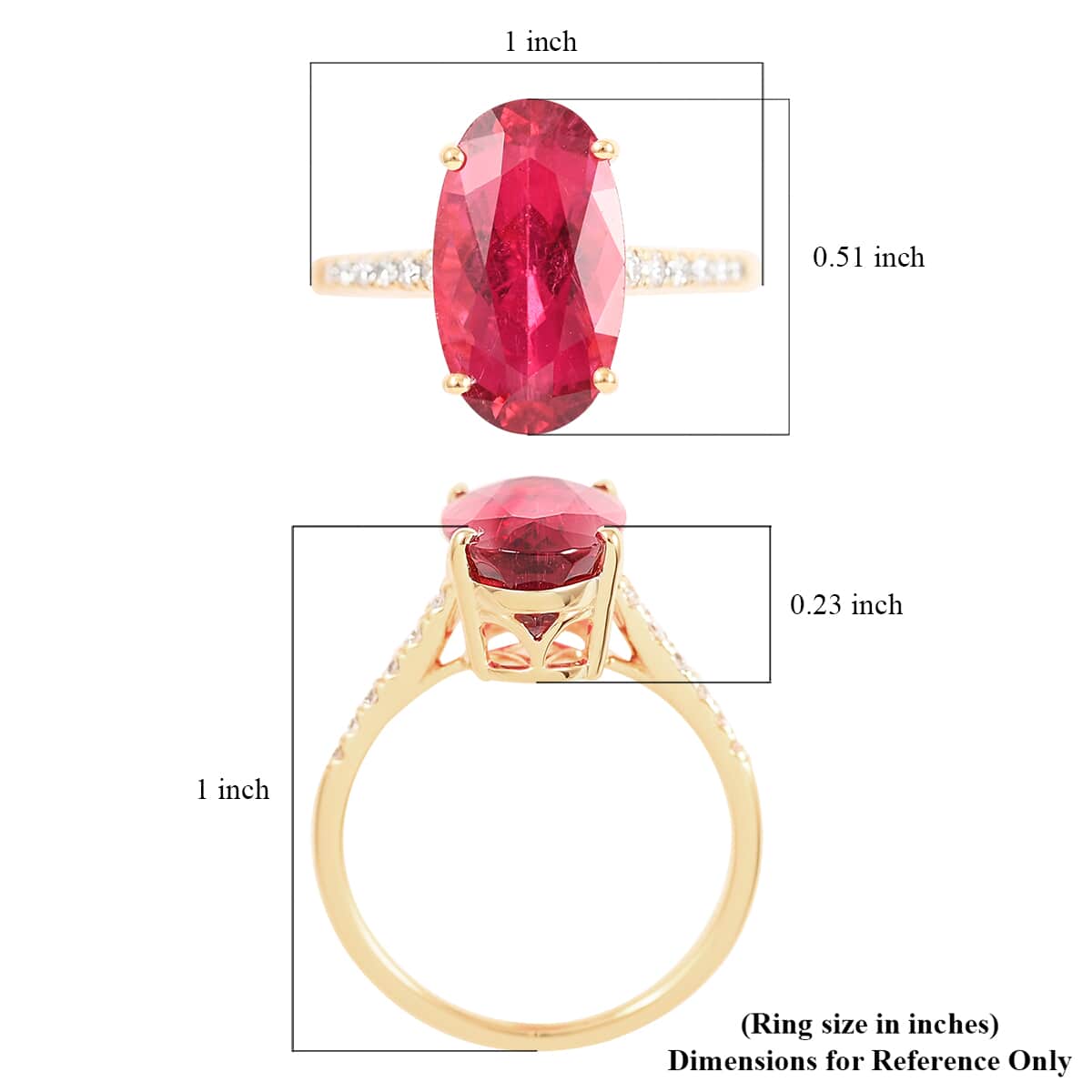 One Of A Kind Certified Iliana 18K Yellow Gold AAA Ouro Fino Rubellite and G-H SI Diamond Ring (Size 7.0) 5.30 ctw image number 5