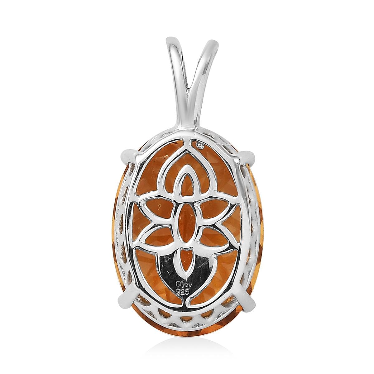 Serra Gaucha Citrine Solitaire Pendant in Platinum Over Sterling Silver 12.30 ctw