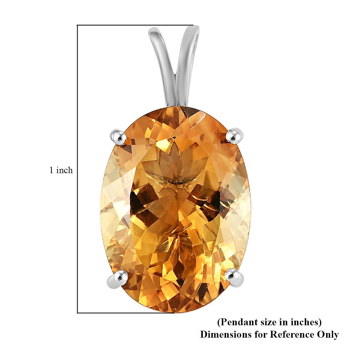 Serra Gaucha Citrine Solitaire Pendant in Platinum Over Sterling Silver 12.30 ctw