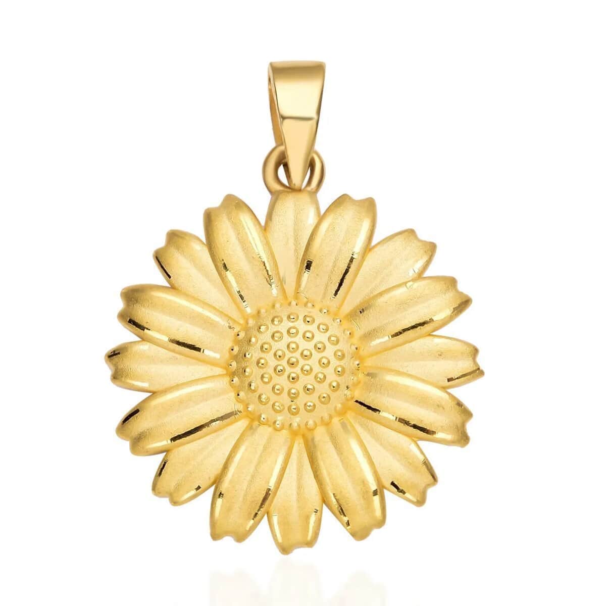 24K Yellow Gold Electroform Daisy Flower Pendant, Floral Pendant, Daisy Pendant, 24K Yellow Gold Pendant 2.20 Grams image number 0