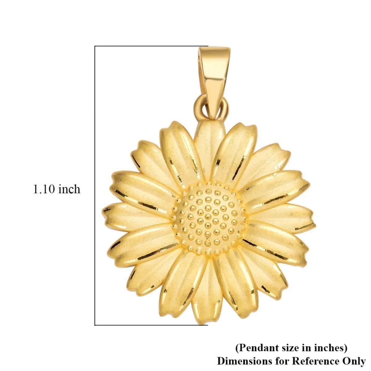 24K Yellow Gold Electroform Daisy Flower Pendant, Floral Pendant, Daisy Pendant, 24K Yellow Gold Pendant 2.20 Grams image number 6