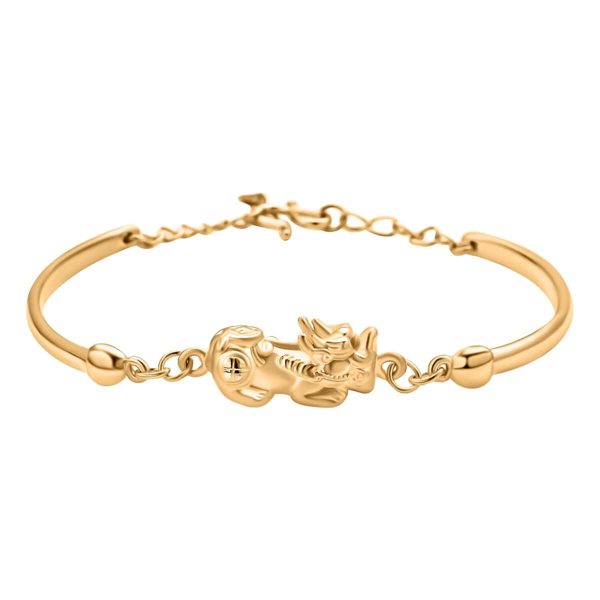 24K Yellow Gold Electroform Bracelet, Pi Xiu Bracelet, Gold Jewelry 5.75 Grams (6.50-8In) image number 0