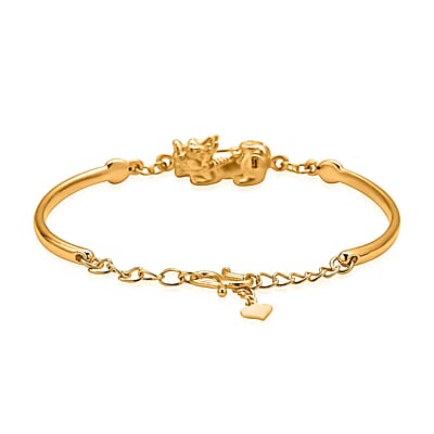Electroform Bracelet in 24K Yellow Gold, Pi Xiu Bracelet, Gold Jewelry 5.75 Grams (6.50-8In)