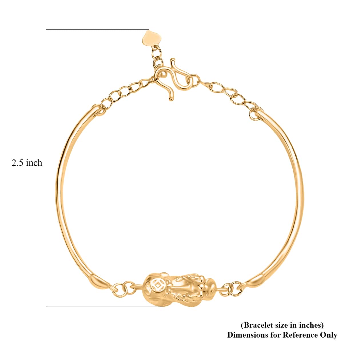 24K Yellow Gold Electroform Bracelet, Pi Xiu Bracelet, Gold Jewelry 5.75 Grams (6.50-8In) image number 7
