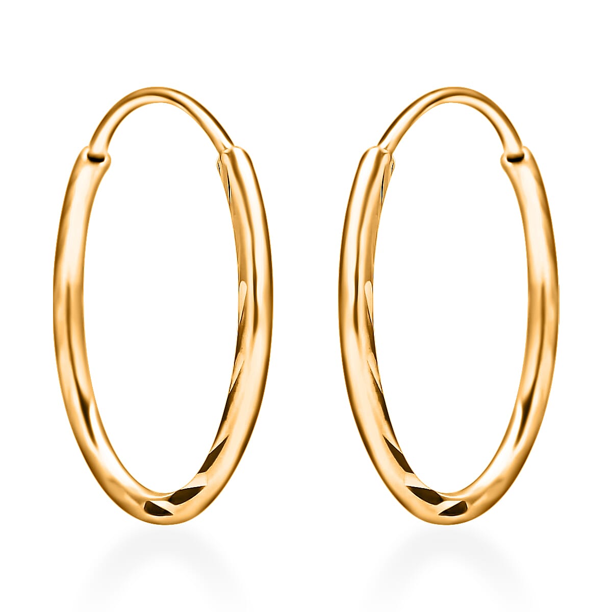 24K Yellow Gold Electroform Hoop Earrings, Textured Hoop Earrings, Gold Earrings, Gold Hoops For Her 1.60 Grams image number 0