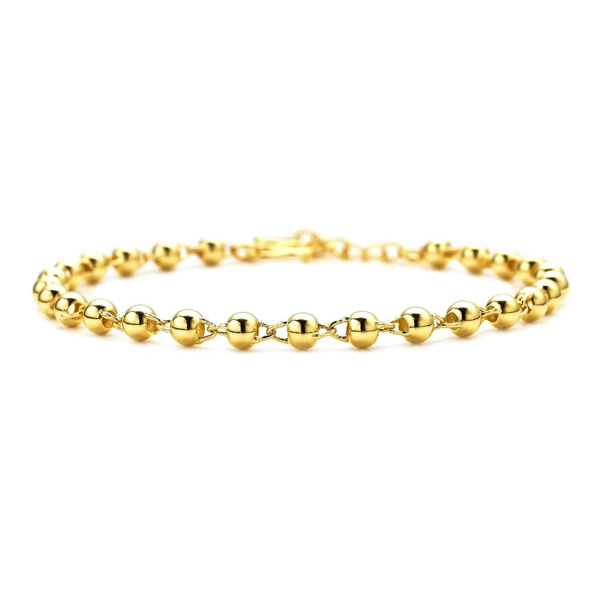 Buy 24K Yellow Gold Electroform Beaded Bracelet (6.50-8In) 4 Grams at ...