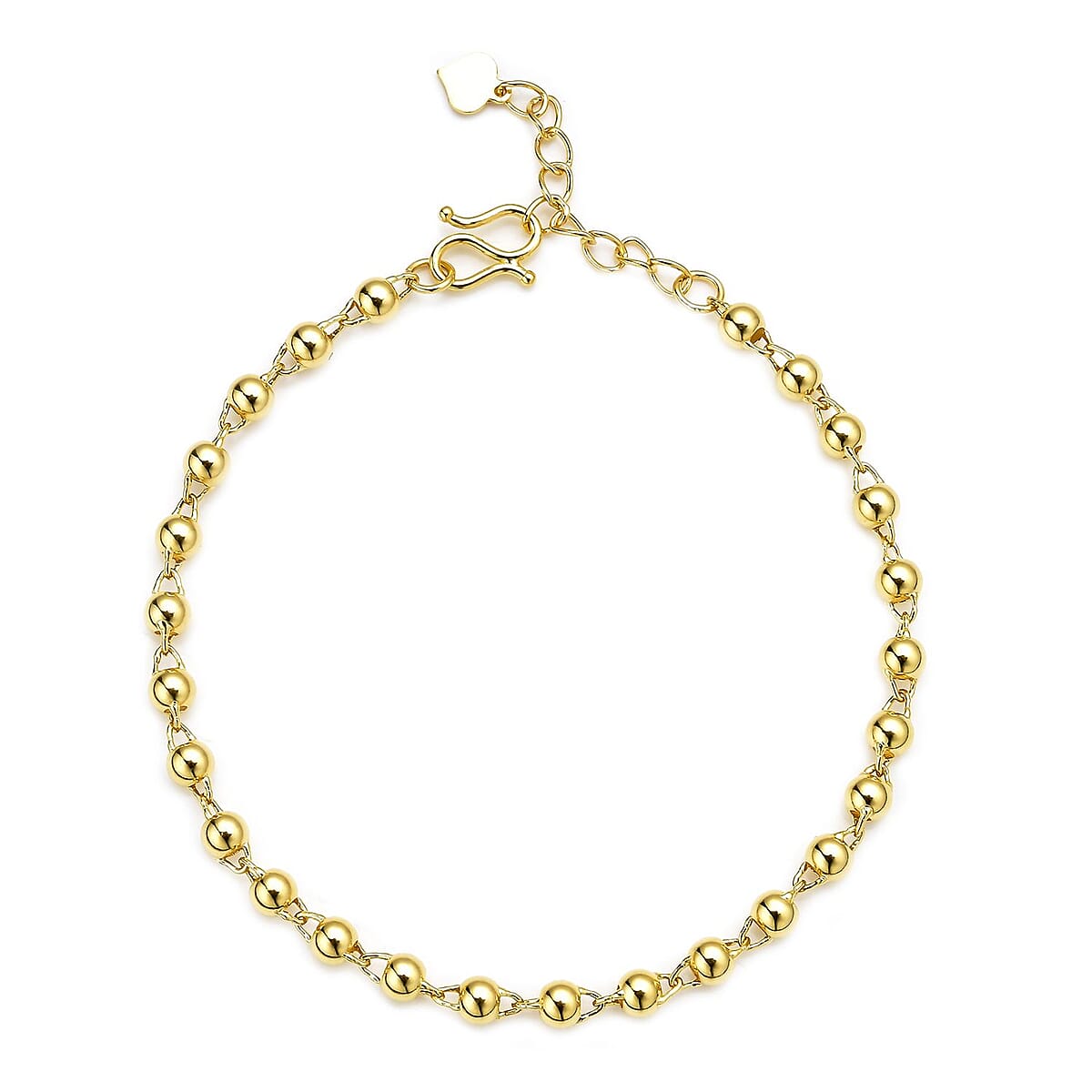 24K Yellow Gold Electroform Beaded Bracelet (6.50-8In) 4 Grams image number 2