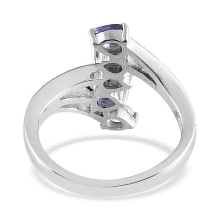 tanzanite-bypass-ring-in-stainless-steel-size-10.0-0.75-ctw image number 4
