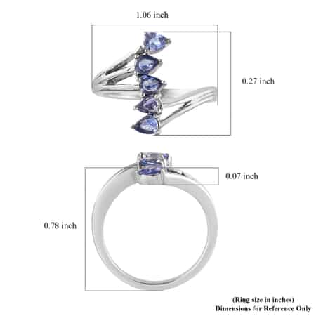 tanzanite-bypass-ring-in-stainless-steel-size-10.0-0.75-ctw image number 5