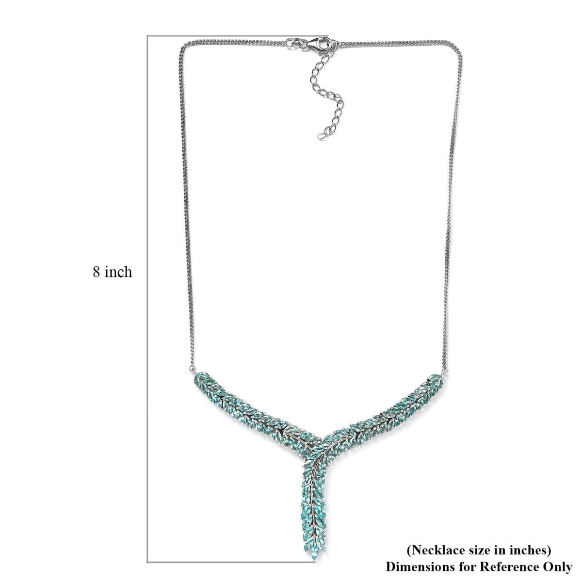 Madagascar Paraiba Apatite Necklace 18-20 Inches in Platinum Over Sterling Silver 14.35 ctw image number 5