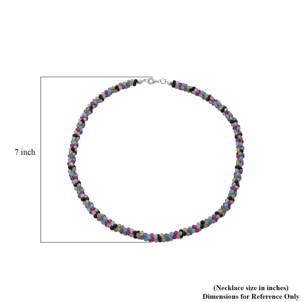 Multi Gemstone Beaded 3 Layer Twisted Necklace 18 Inches in Sterling Silver 100.00 ctw image number 4