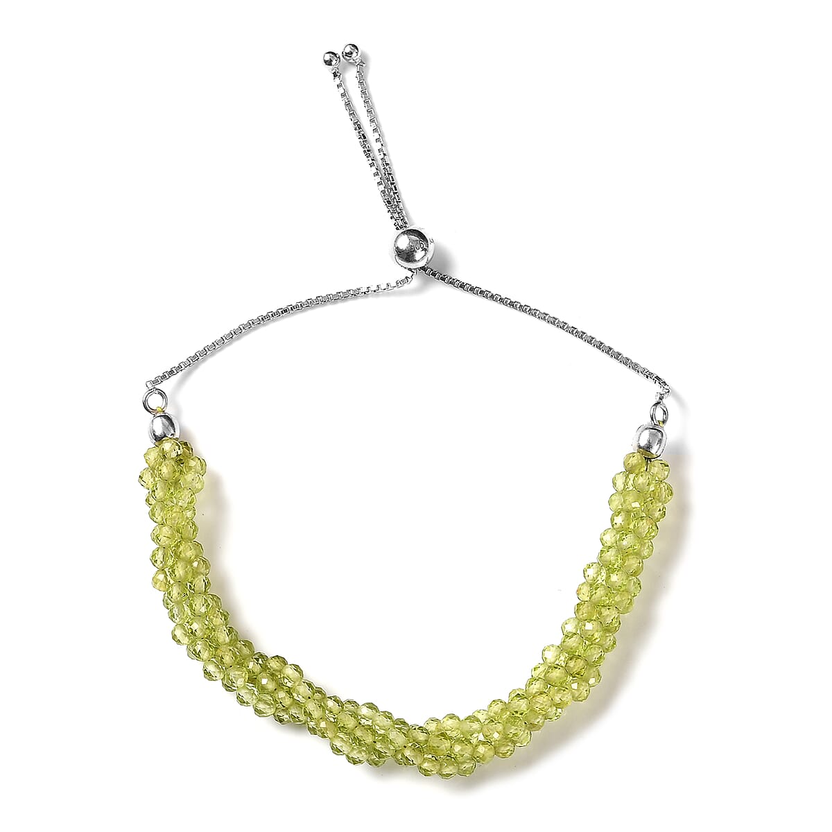 Peridot Multi Row Beaded Bolo Bracelet in Sterling Silver 30.50 ctw image number 0