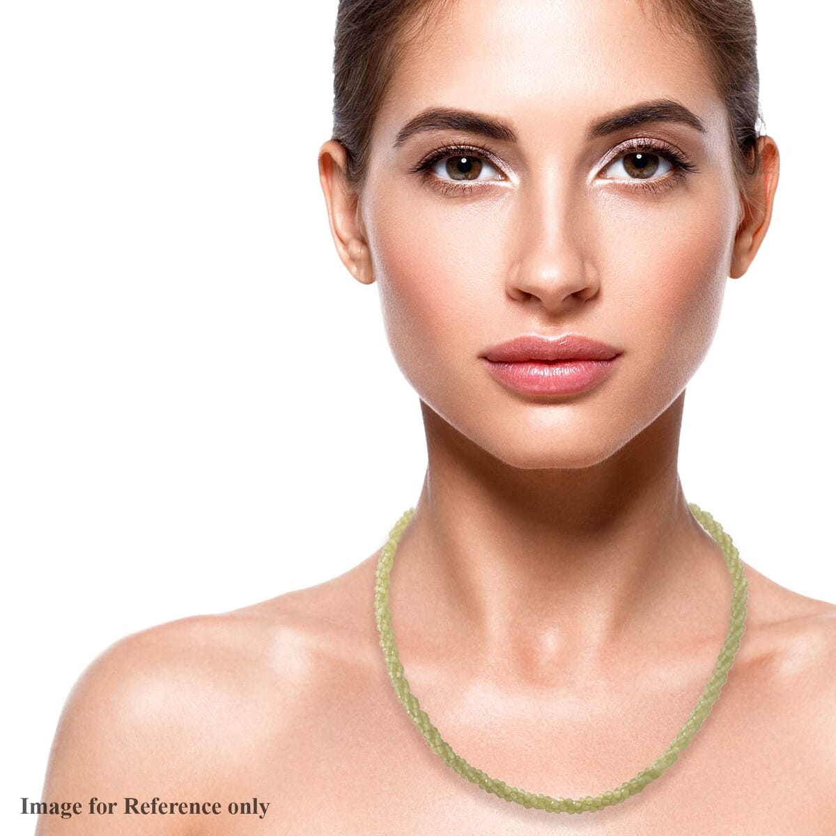 Peridot Beaded Twisted Necklace 18 Inches in Sterling Silver 100.00 ctw image number 1