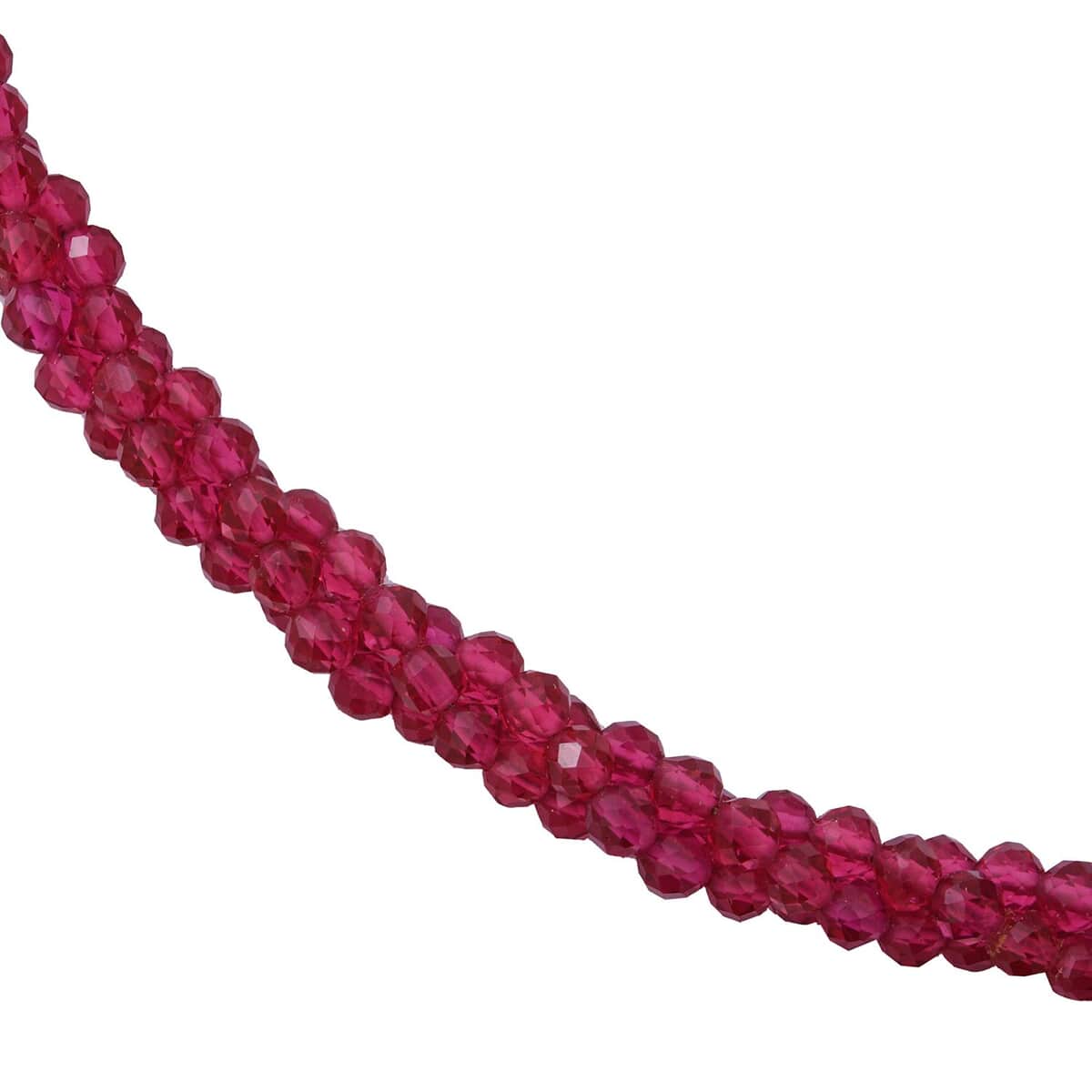 Mozambique Garnet Beaded Twisted Necklace 18 Inches in Sterling Silver 100.00 ctw image number 2