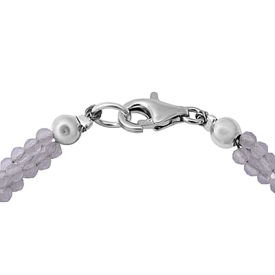 Rainbow Moonstone Beaded 3 Layer Twisted Bracelet in Sterling Silver (7.25 In) 30.00 ctw