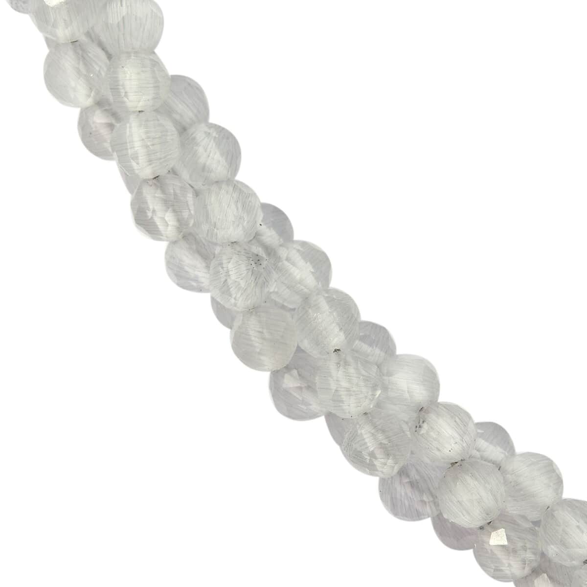 Rainbow Moonstone Beaded Twisted Necklace 18 Inches in Sterling Silver 100.00 ctw image number 2