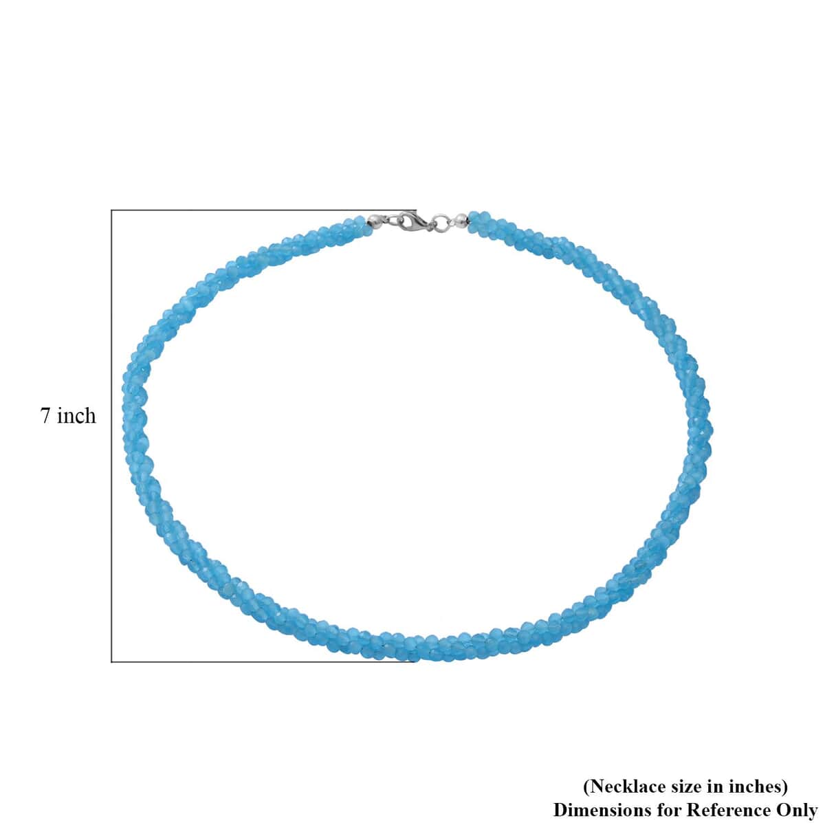 Madagascar Paraiba Apatite Beaded Twisted Necklace 18 Inches in Sterling Silver 100.00 ctw image number 4
