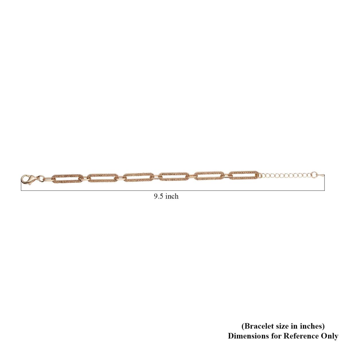 Champagne Austrian Crystal Paper Clip Chain Bracelet in Goldtone (7.50-9.50In) image number 4