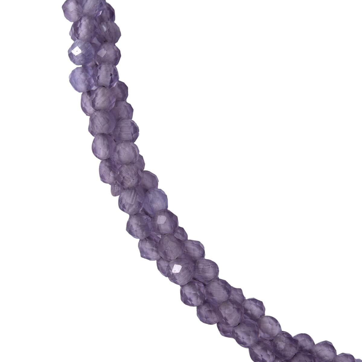 Amethyst Beaded 3 Layer Twisted Bracelet in Sterling Silver (7.25 In) 30.00 ctw image number 1